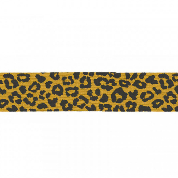 3 Meter Jersey Schrägband 20 mm Leopard Senf