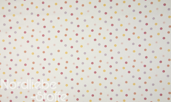 Baumwolle ~ Bunte Blüten ecru