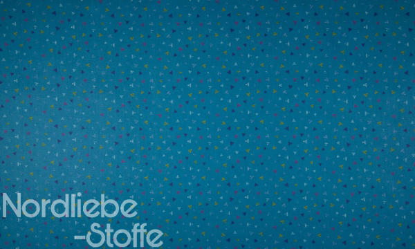 Baumwolle ~ Dreiecke petrol