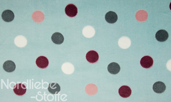 Kuschelfleece ~ Dots auf Mint