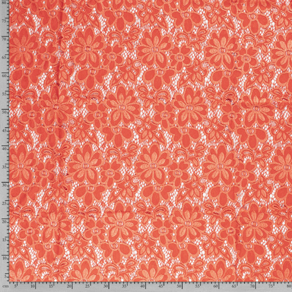 Spitze ~ elastisch mit Blumen Orange