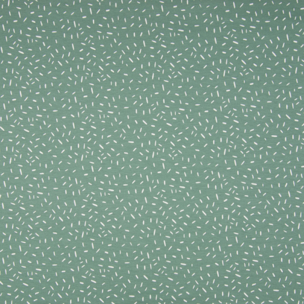 Jersey ~ weißes Konfetti auf Oldgreen