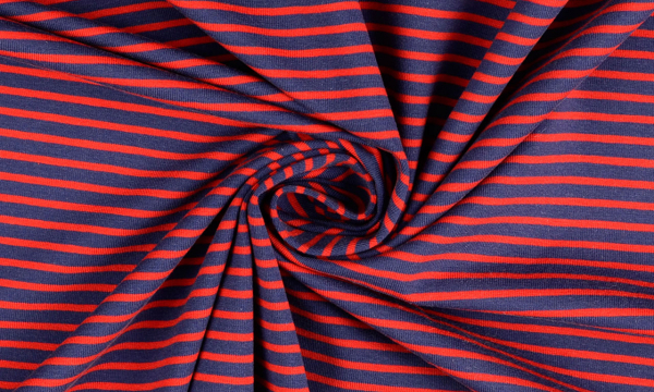 Jersey ~ Streifen Rot auf Blau