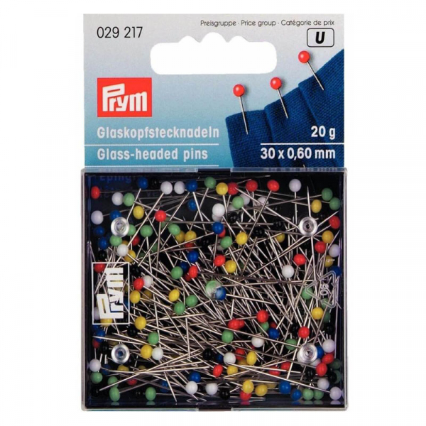 PRYM 20g Glaskopfnadeln 0,60 x 30mm bunt 029217