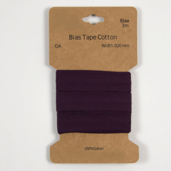 3 m Baumwoll Schrägband Purple 20mm