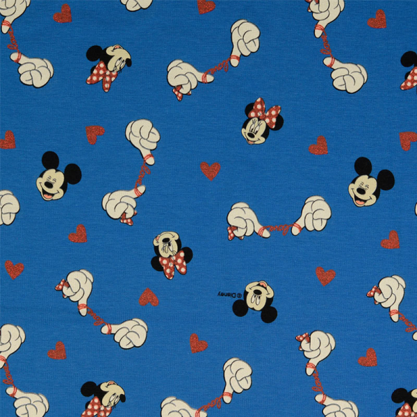 Lizenz Walt Disney Jersey ~ Minnie Mouse & Mickey Mouse Glitzer