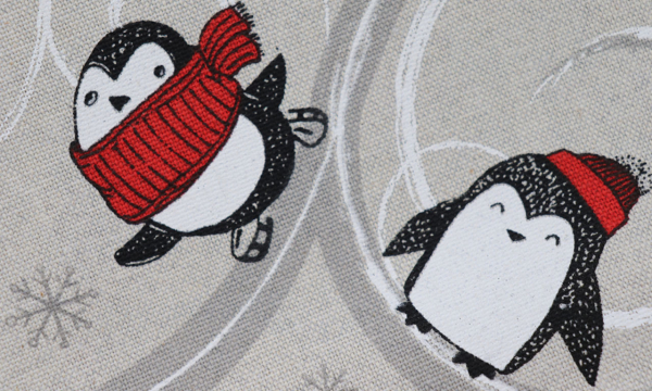 Dekostoff Canvas ~ Leinenoptik Pinguine