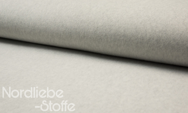 ORGANIC ~ Baumwoll Fleece Hellgrau Melange Baumwollfleece 0,60 m LETZTES Stück