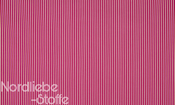 Baumwolle ~ zarte Streifen Fuchsia Weiß