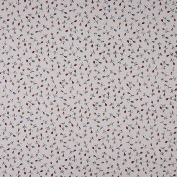 Baumwolle ~ bunte Blumen auf Grau Blümchen Streublumen