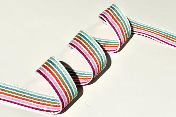 Gurtband 38 mm Regenbogen Streifen