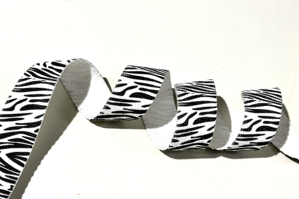 Gurtband Zebra 40 mm Schwarz Weiß