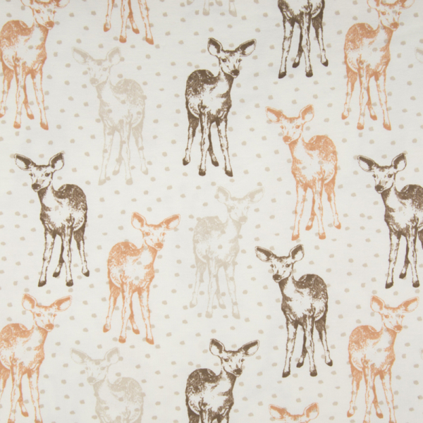 Kuschelsweat ~ Rehe & Pünktchen auf Offwhite