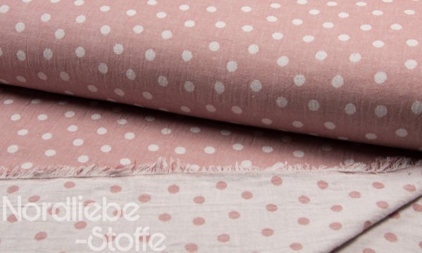 Jacquard Doubleface ~ Dots Altrosa Weiß